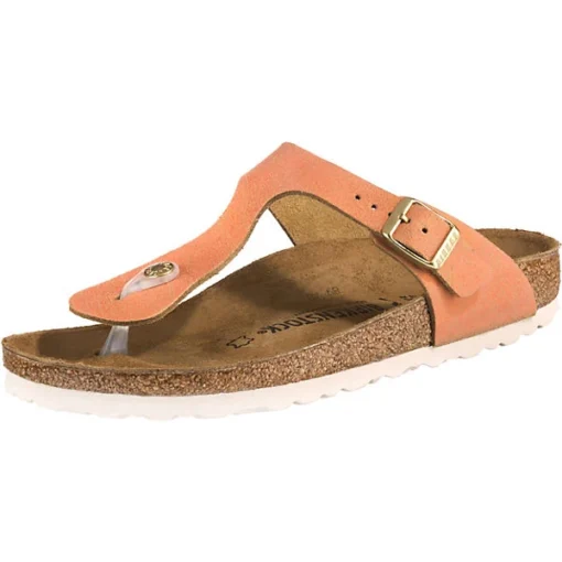 Birkenstock Gizeh Velours Schmal Zehentrenner - Kupfer -Skechers Geschäft 10635469 01