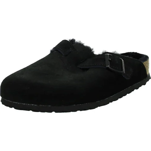 Birkenstock Boston Fell Pantoletten Normal - Schwarz -Skechers Geschäft 18633182 01