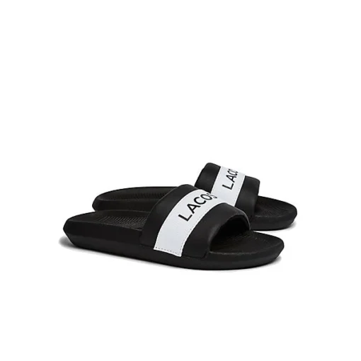 Lacoste Damen Badesandalen - Croco Slide 0721 1 CFA, Slipper, Badeschuhe Pantoletten - Schwarz -Skechers Geschäft 19865604 01