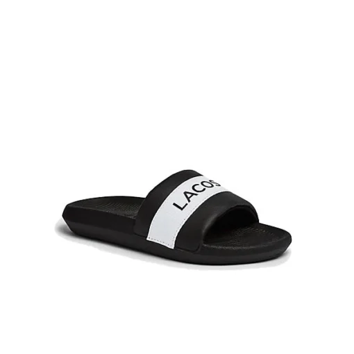 Lacoste Damen Badesandalen - Croco Slide 0721 1 CFA, Slipper, Badeschuhe Pantoletten - Schwarz -Skechers Geschäft 19865604 02